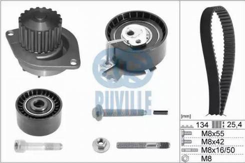 Ruville 56638701 - Pompe à eau + kit de courroie de distribution cwaw.fr