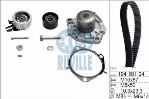 Ruville 56036701 - Pompe à eau + kit de courroie de distribution cwaw.fr