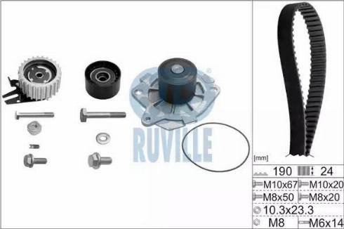 Ruville 56036771 - Pompe à eau + kit de courroie de distribution cwaw.fr