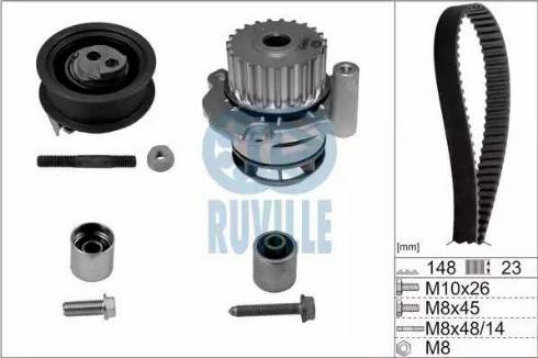 Ruville 56368701 - Pompe à eau + kit de courroie de distribution cwaw.fr