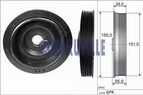 Ruville 515511 - Poulie, vilebrequin cwaw.fr