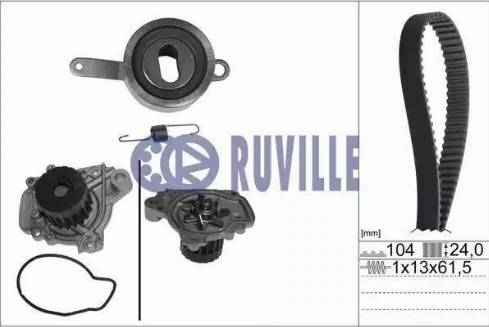 Ruville 57403711 - Pompe à eau + kit de courroie de distribution cwaw.fr