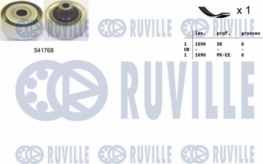 Ruville 570075 - Jeu de courroies trapézoïdales à nervures cwaw.fr