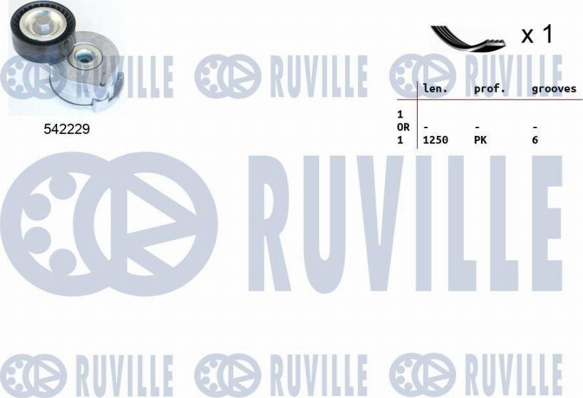 Ruville 570193 - Jeu de courroies trapézoïdales à nervures cwaw.fr