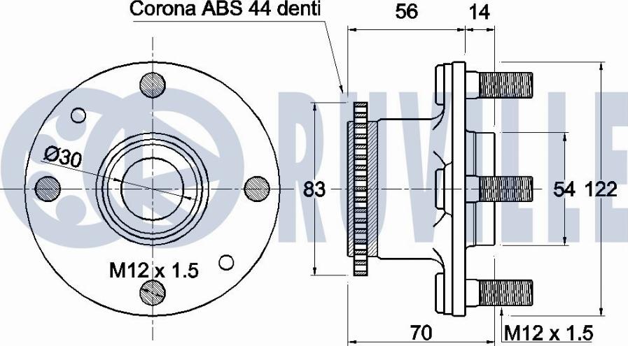 Ruville 220651 - Kit de roulements de roue cwaw.fr