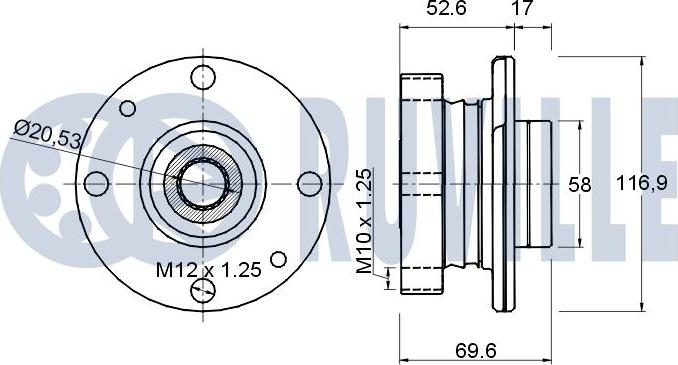 Ruville 220283 - Kit de roulements de roue cwaw.fr