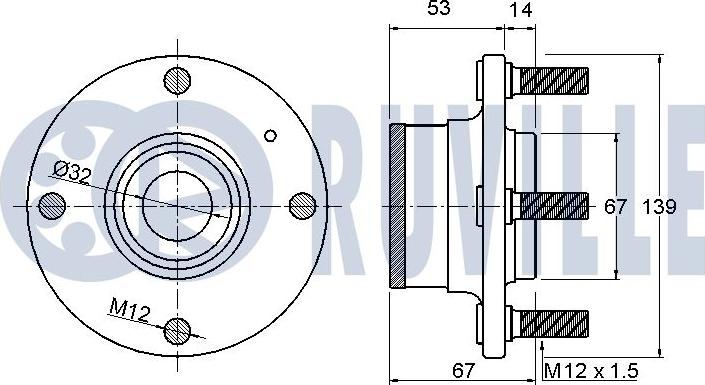 Ruville 221386 - Kit de roulements de roue cwaw.fr