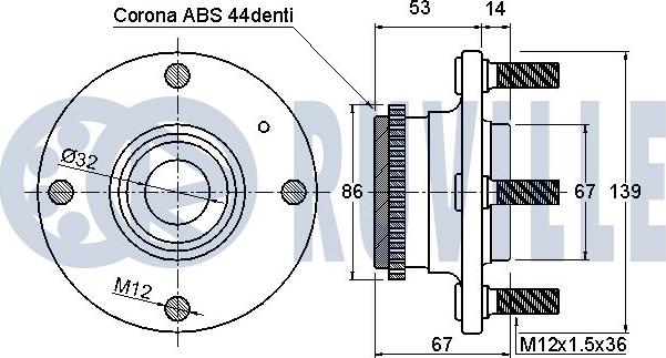 Ruville 221383 - Kit de roulements de roue cwaw.fr