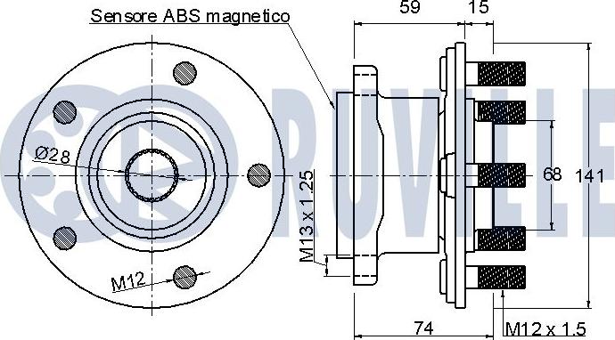 Ruville 221328 - Kit de roulements de roue cwaw.fr