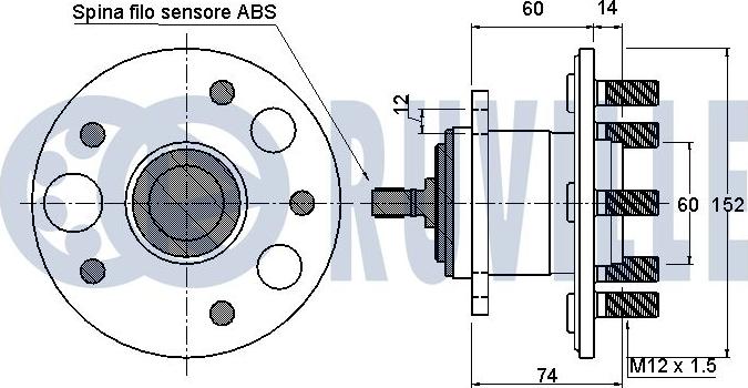 Ruville 221374 - Kit de roulements de roue cwaw.fr