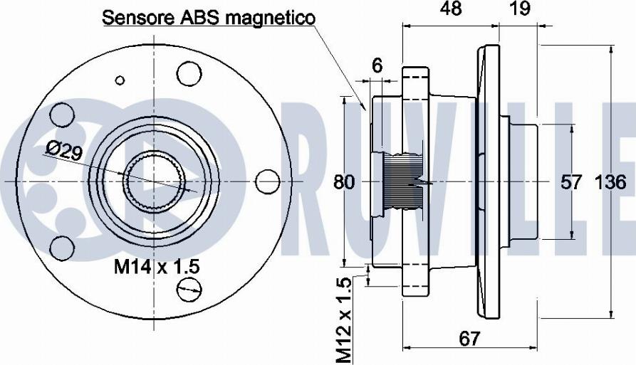 Ruville 221255 - Kit de roulements de roue cwaw.fr