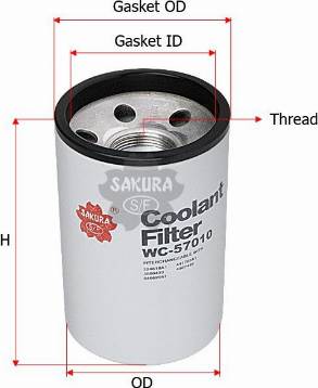 SAKURA WC57010 - Filtre de liquide de refroidissement cwaw.fr