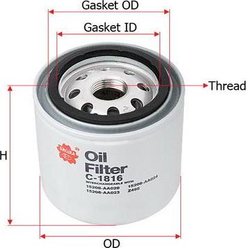 SAKURA Automotive C-1816 - Filtre à huile cwaw.fr