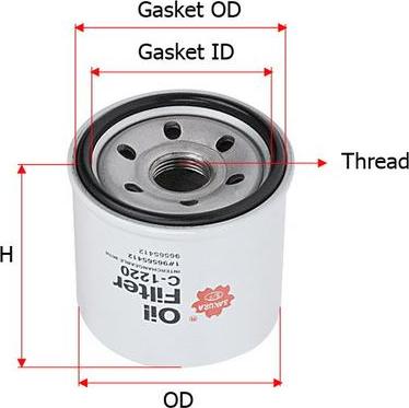 SAKURA Automotive C-1220 - Filtre à huile cwaw.fr