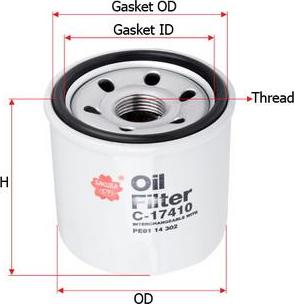 SAKURA Automotive C-17410 - Filtre à huile cwaw.fr