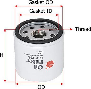 SAKURA Automotive C-8036 - Filtre à huile cwaw.fr