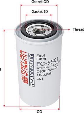 SAKURA Automotive FC-5501 - Filtre à carburant cwaw.fr