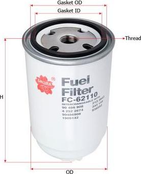 SAKURA Automotive FC-62110 - Filtre à carburant cwaw.fr