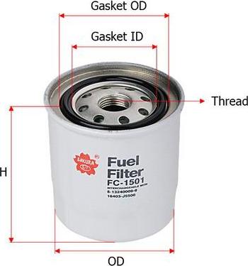 SAKURA Automotive FC-1501 - Filtre à carburant cwaw.fr