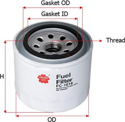 SAKURA Automotive FC-1016 - Filtre à carburant cwaw.fr