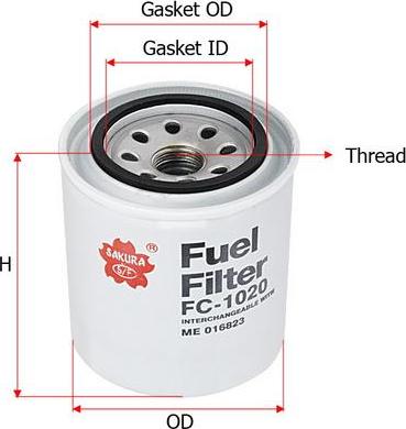 SAKURA Automotive FC-1020 - Filtre à carburant cwaw.fr