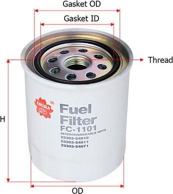 SAKURA Automotive FC-1101 - Filtre à carburant cwaw.fr