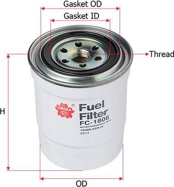 SAKURA Automotive FC-1806 - Filtre à carburant cwaw.fr