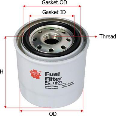 SAKURA Automotive FC-1801 - Filtre à carburant cwaw.fr