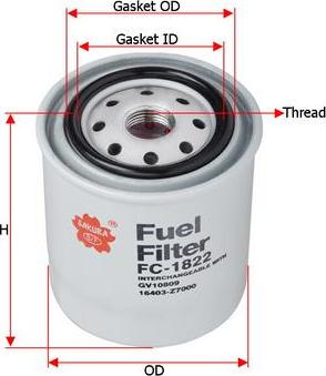 SAKURA Automotive FC-1822 - Filtre à carburant cwaw.fr