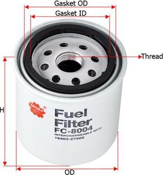 SAKURA Automotive FC-8004 - Filtre à carburant cwaw.fr