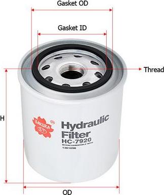 SAKURA Automotive HC-7920 - Filtre, système hydraulique de travail cwaw.fr