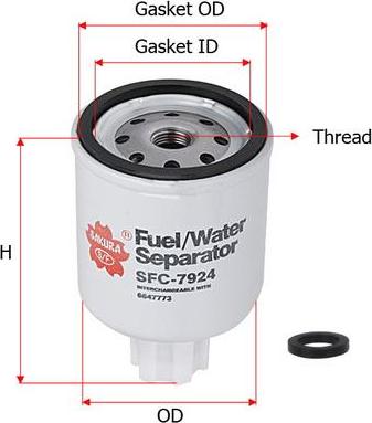 SAKURA Automotive SFC-7924 - Séparateur d'eau (du carburant) cwaw.fr