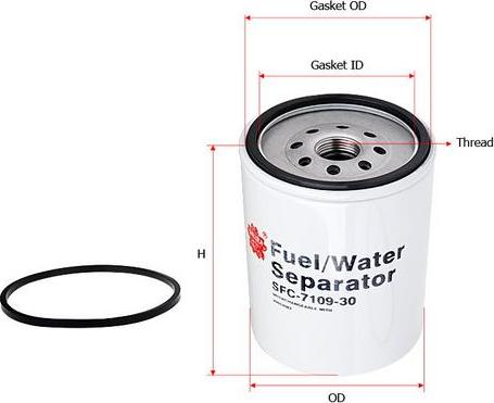 SAKURA Automotive SFC-7109-30 - Séparateur d'eau (du carburant) cwaw.fr