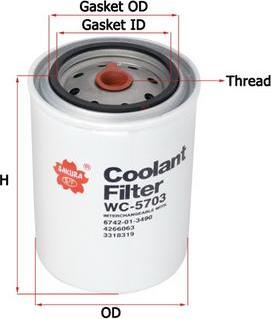 SAKURA Automotive WC-5703 - Filtre de liquide de refroidissement cwaw.fr