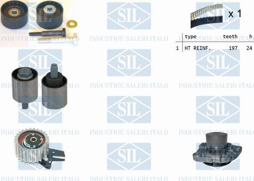 Saleri SIL K6PA1246A1 - Pompe à eau + kit de courroie de distribution cwaw.fr