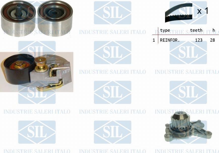 Saleri SIL K1PA1454 - Pompe à eau + kit de courroie de distribution cwaw.fr