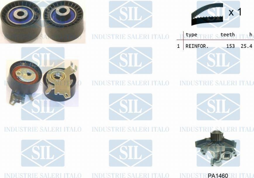 Saleri SIL K1PA1460 - Pompe à eau + kit de courroie de distribution cwaw.fr