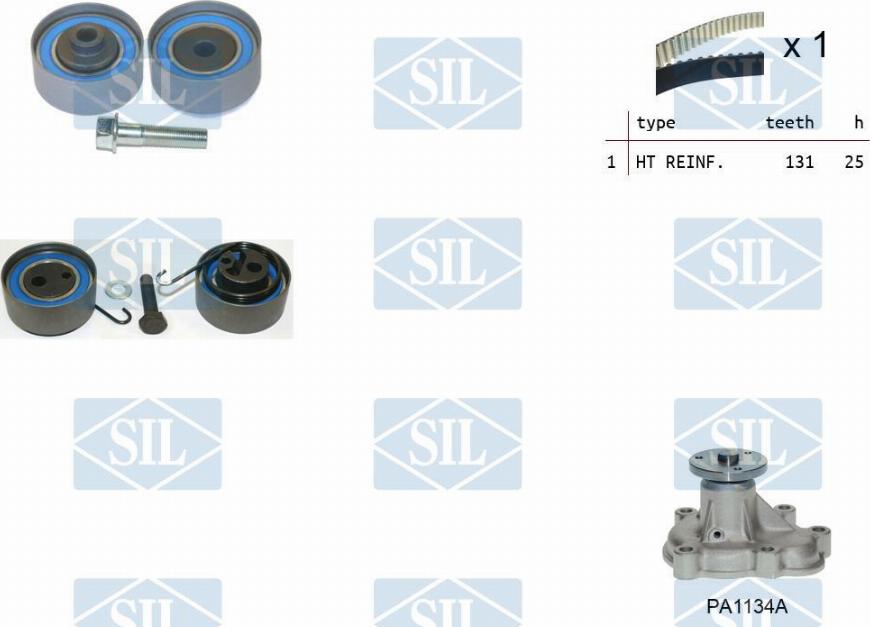 Saleri SIL K1PA1134A - Pompe à eau + kit de courroie de distribution cwaw.fr