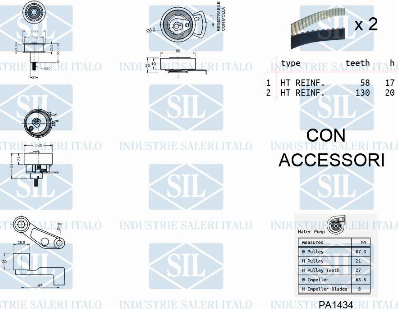 Saleri SIL K2PA945A - Pompe à eau + kit de courroie de distribution cwaw.fr