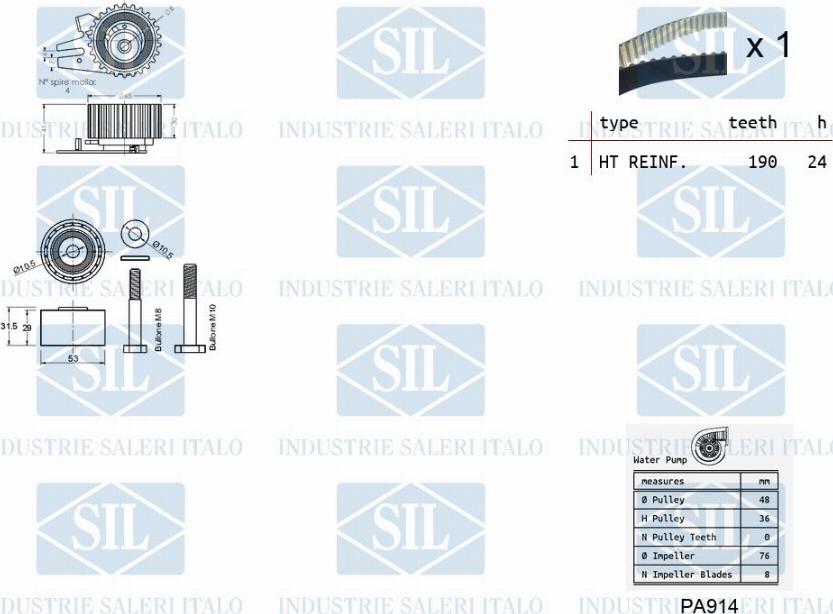 Saleri SIL K2PA922 - Pompe à eau + kit de courroie de distribution cwaw.fr