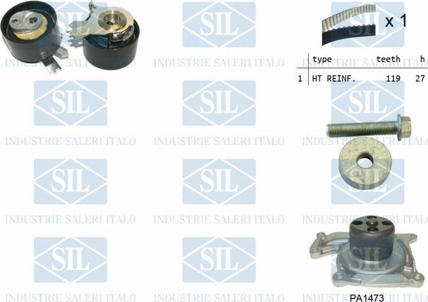 Saleri SIL K2PA1473 - Pompe à eau + kit de courroie de distribution cwaw.fr