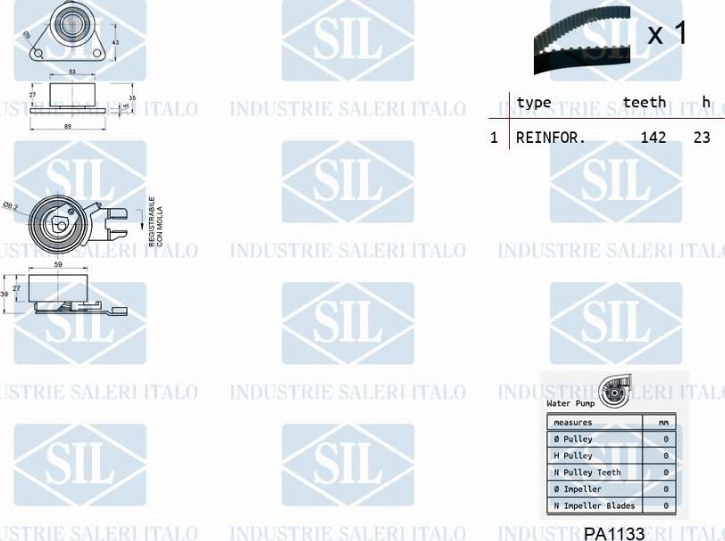 Saleri SIL K2PA1133 - Pompe à eau + kit de courroie de distribution cwaw.fr