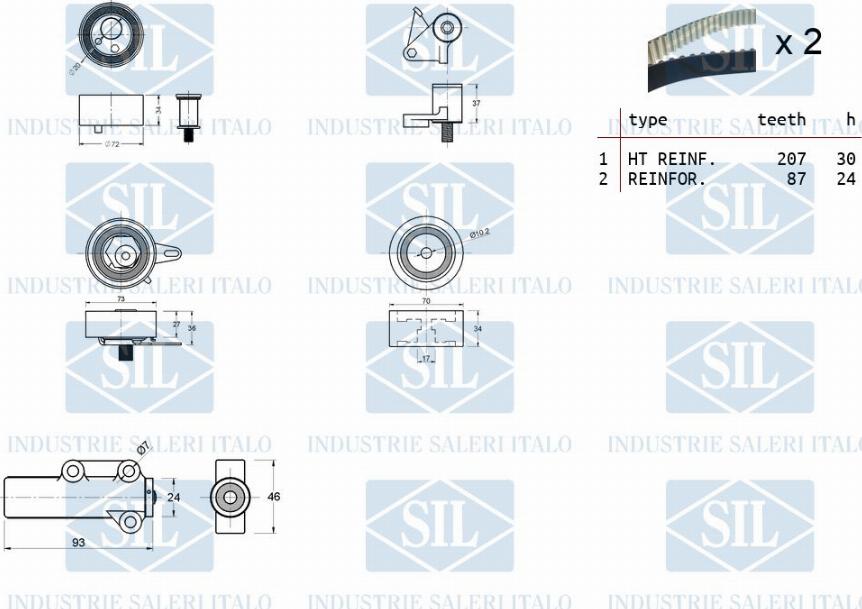 Saleri SIL TK1283 - Kit de distribution cwaw.fr