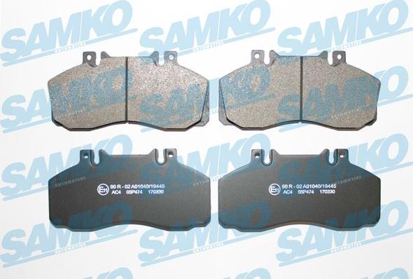 Samko 5SP474 - Kit de plaquettes de frein, frein à disque cwaw.fr