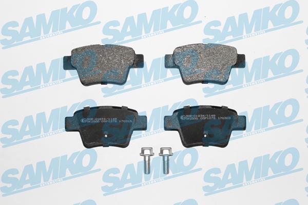 Samko 5SP1278 - Kit de plaquettes de frein, frein à disque cwaw.fr