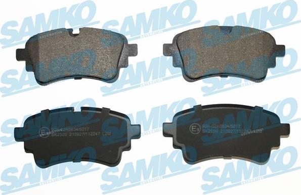 Samko 5SP2247 - Kit de plaquettes de frein, frein à disque cwaw.fr