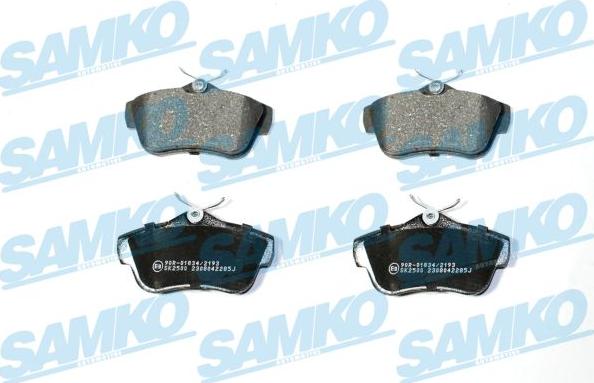 Samko 5SP2285 - Kit de plaquettes de frein, frein à disque cwaw.fr