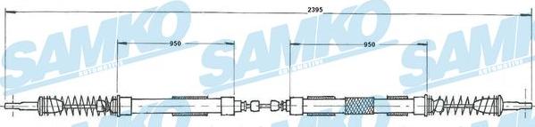 Samko C0603B - Tirette à câble, frein de stationnement cwaw.fr