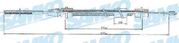 Samko C0631B - Tirette à câble, frein de stationnement cwaw.fr