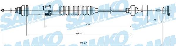 Samko C0018C - Tirette à câble, commande d'embrayage cwaw.fr
